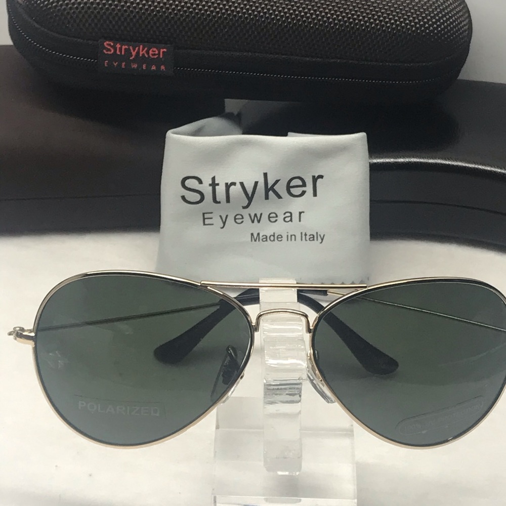 Polarized Stryker sunglass Gold & Green (G15) Lens